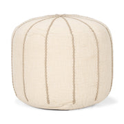 Sachi Beige w/ Stitching Pouf