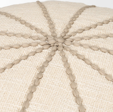 Sachi Beige w/ Stitching Pouf