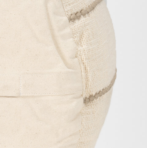 Sachi Beige w/ Stitching Pouf