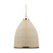 Saliha Cane w/ Brass Metal Pendant Light