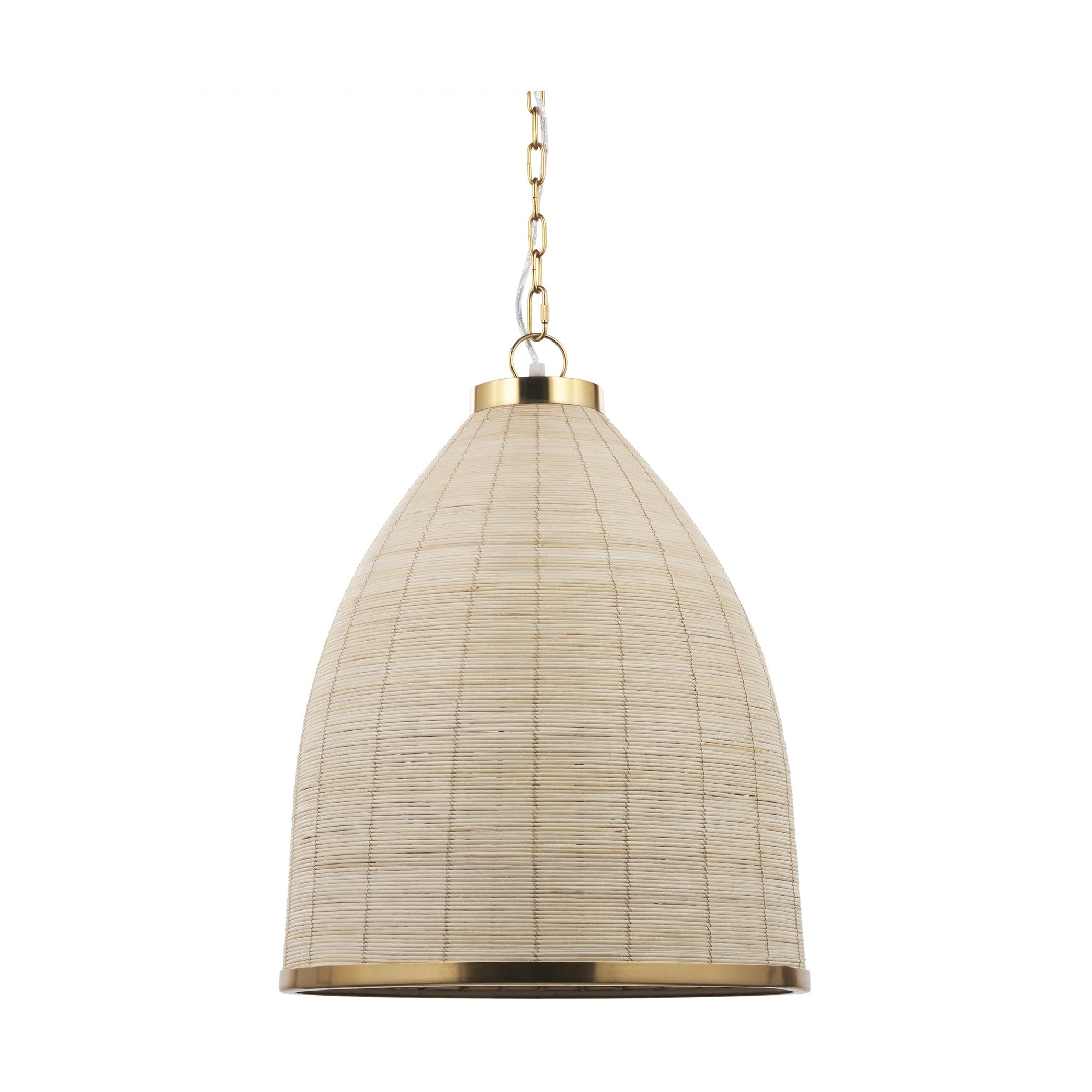 Saliha Cane w/ Brass Metal Pendant Light