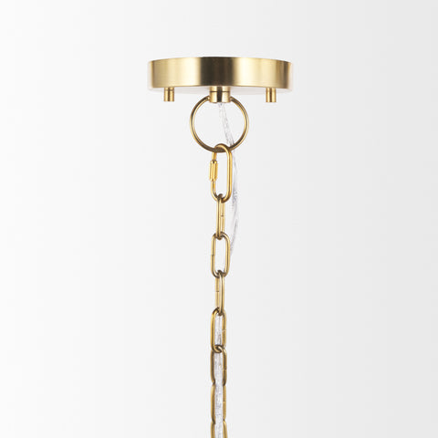 Saliha Cane w/ Brass Metal Pendant Light