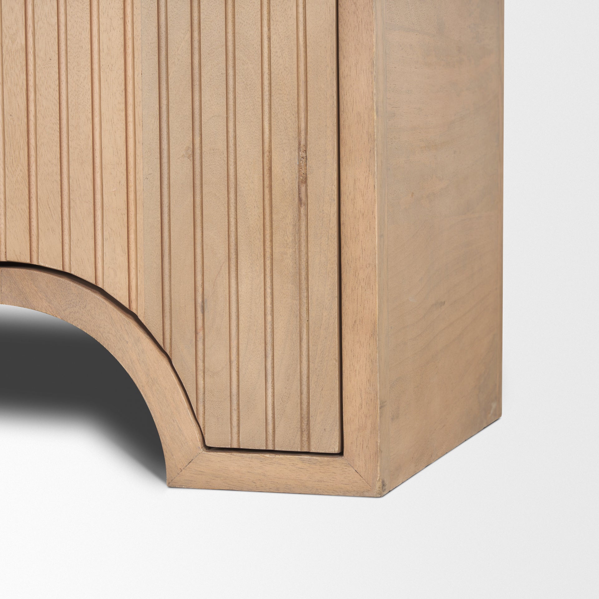 Sorina 72" Solid Mango Wood Sideboard with Reverse Fluted Doors