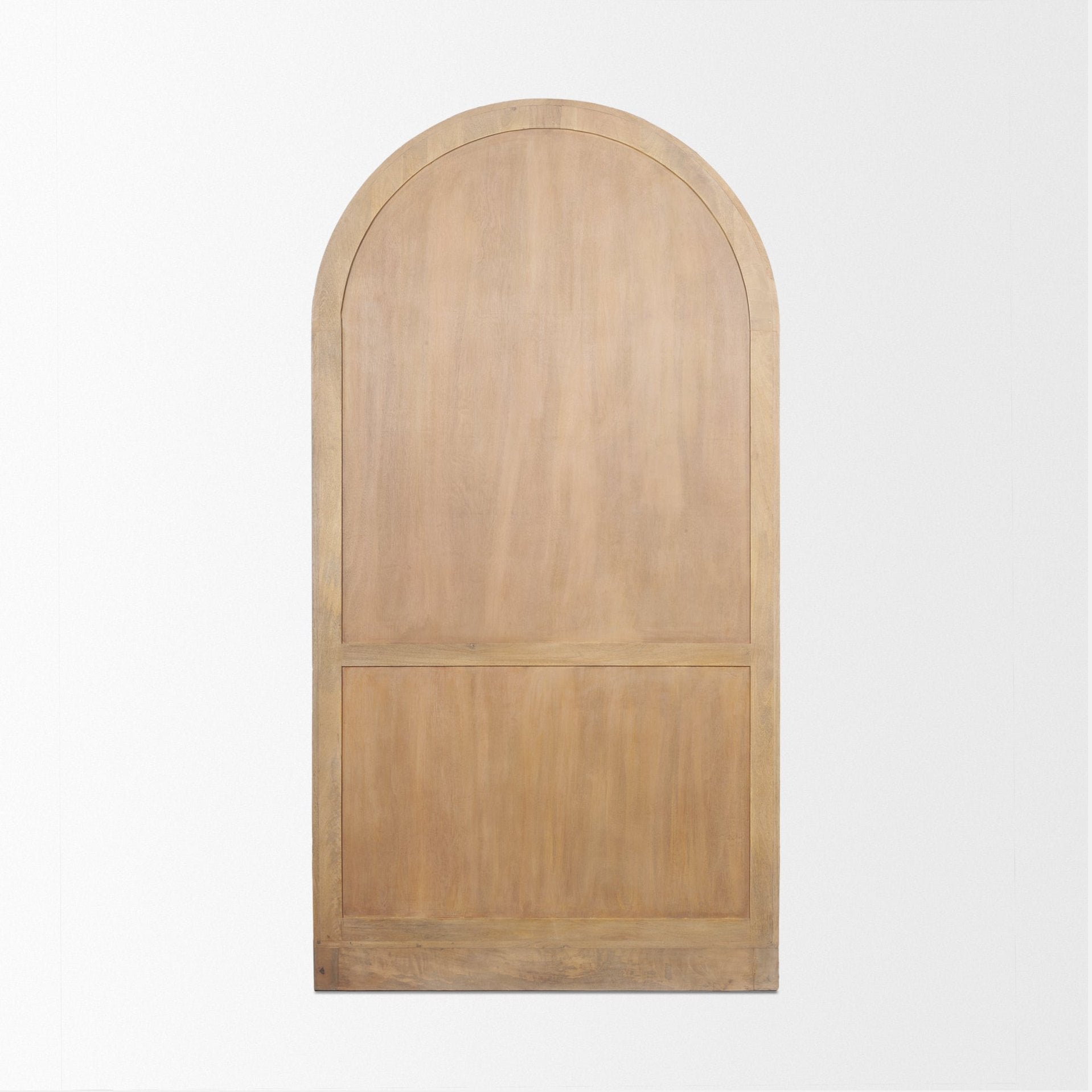 Suri Light Brown Wood W/Glass Doors Arched Curio Cabinet