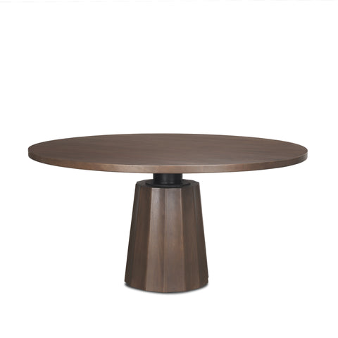Swanson 60" Light Brown Wood Round Pedestal Dining Table