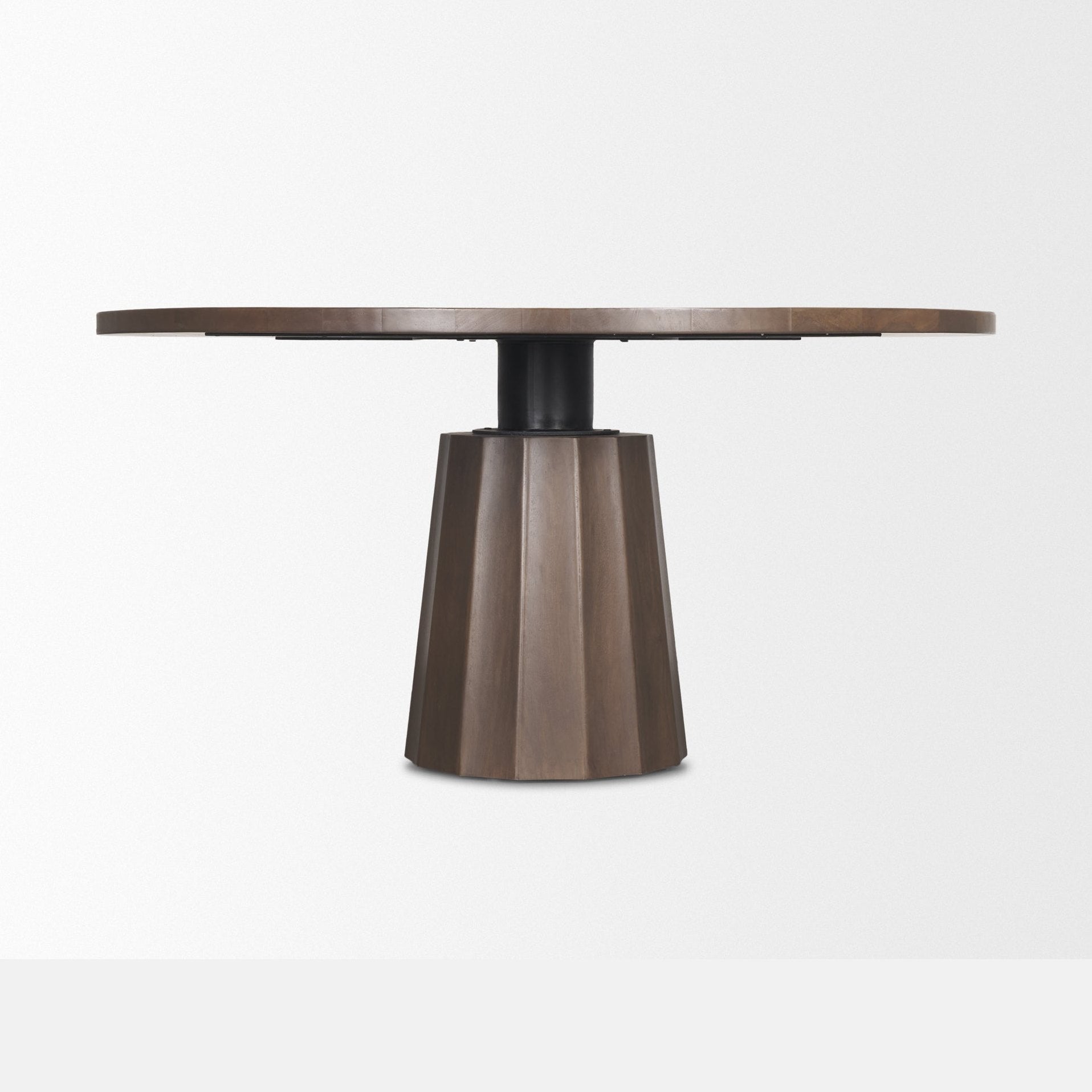 Swanson 60" Light Brown Wood Round Pedestal Dining Table