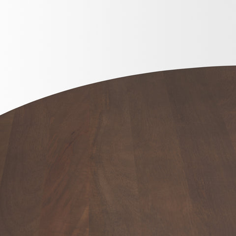 Swanson 60" Light Brown Wood Round Pedestal Dining Table