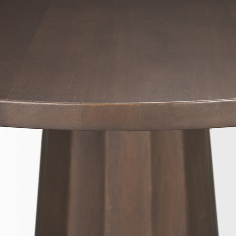Swanson 60" Light Brown Wood Round Pedestal Dining Table