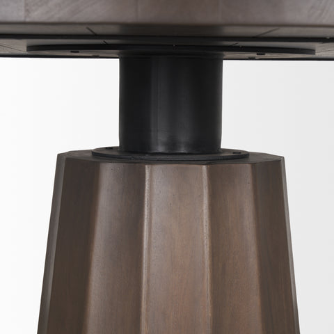 Swanson 60" Light Brown Wood Round Pedestal Dining Table