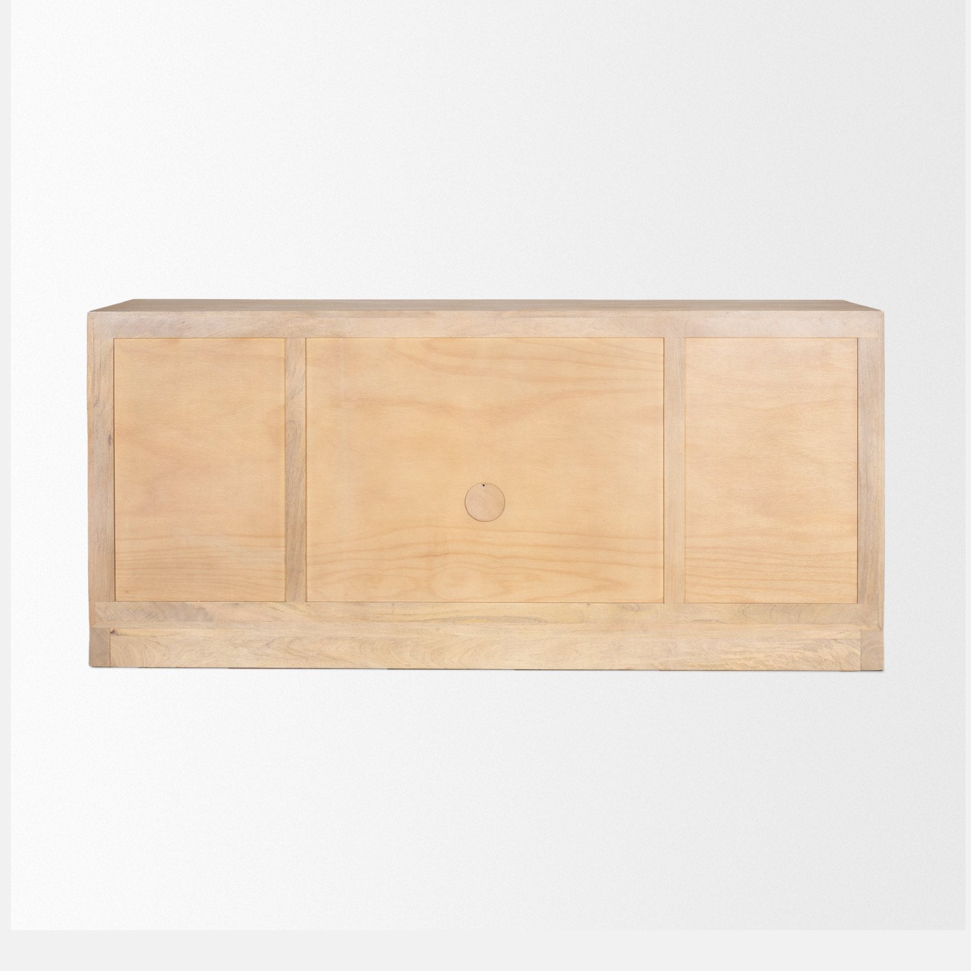 Suri Light Brown Wood w/ Glass Doors Sideboard
