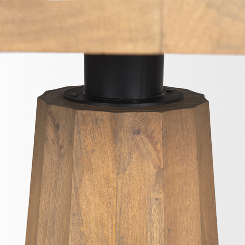 Swanson 60" Light Brown Wood Round Pedestal Dining Table