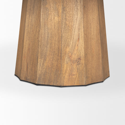 Swanson 60" Light Brown Wood Round Pedestal Dining Table
