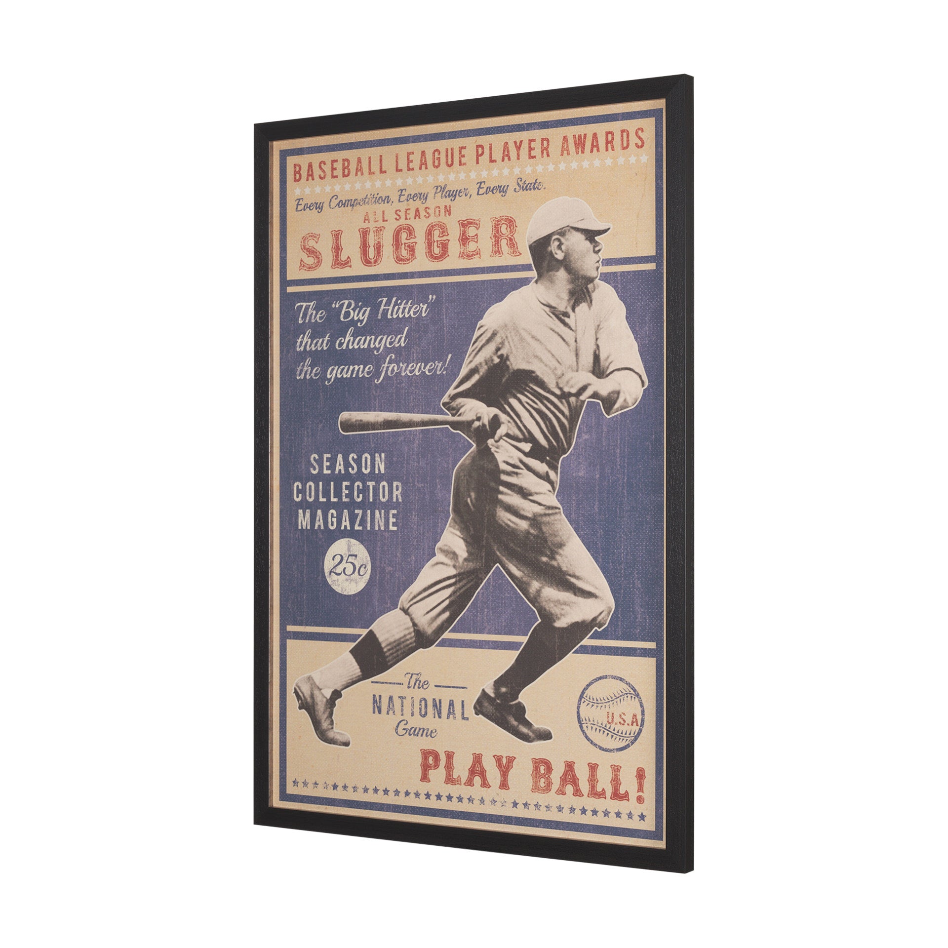 Play Ball by The Vintage Collection Framed Art Print