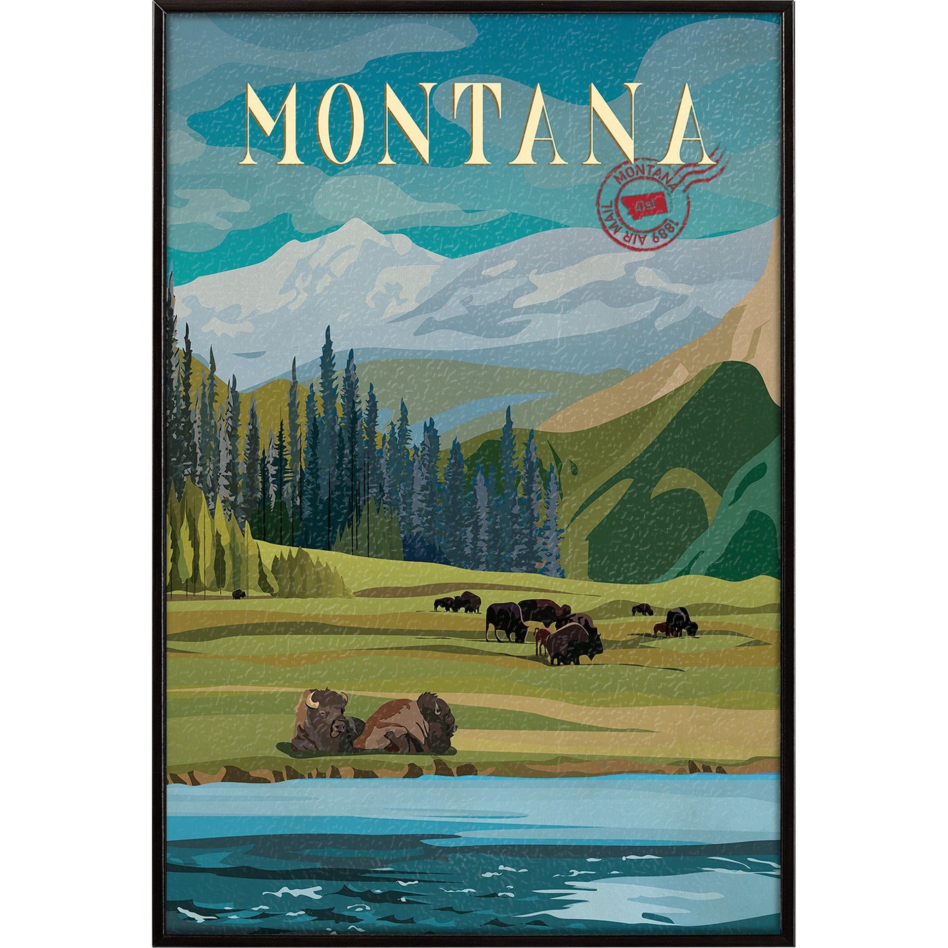 Montana Go USA by Mercana Studio Decograph Framed Art Print