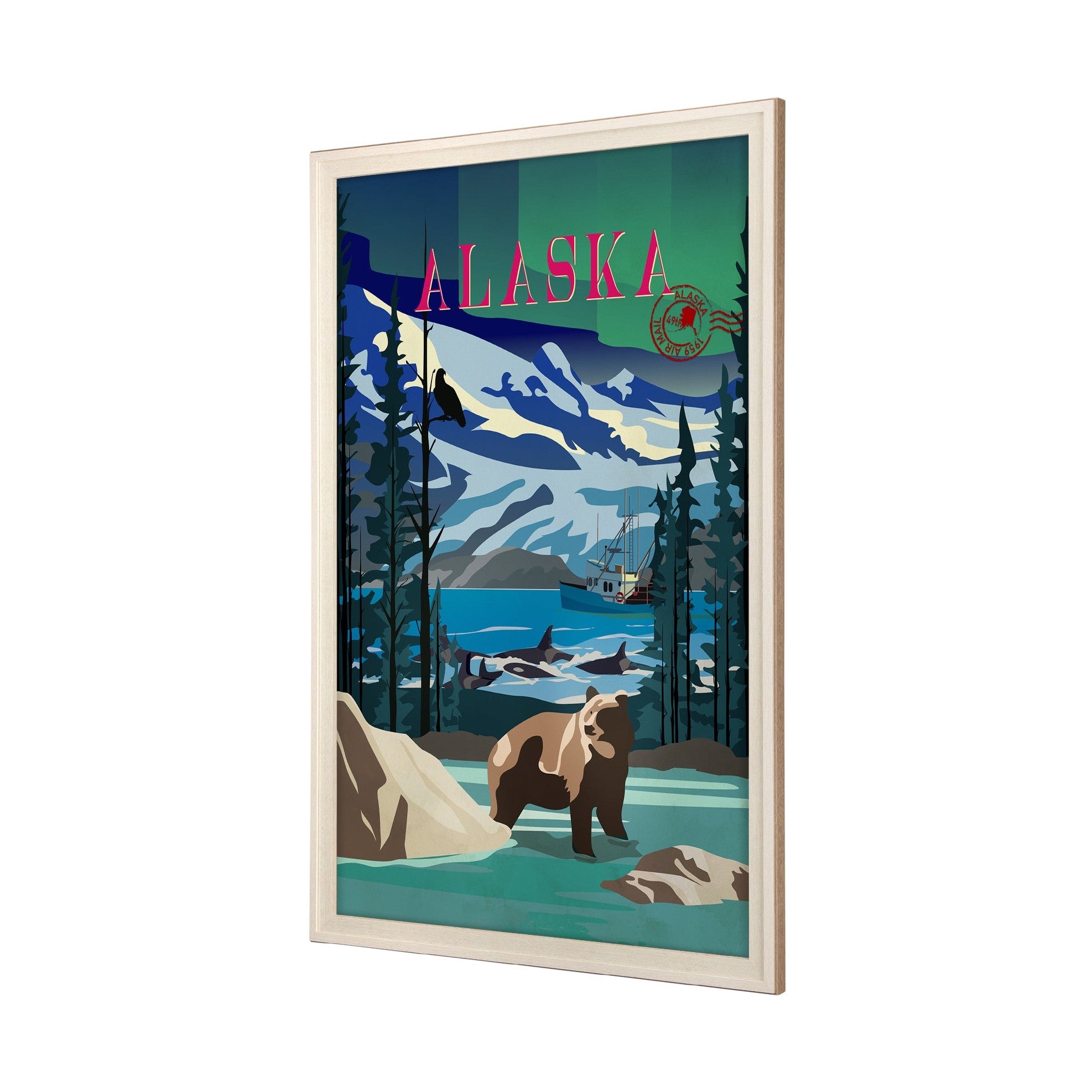 Alaska Go USA by Mercana Studio Decograph Framed Art Print