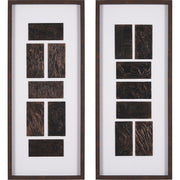 Grouped Bricks (Set of 2) by Studio M a handmade Original Framed Artwork under Glass