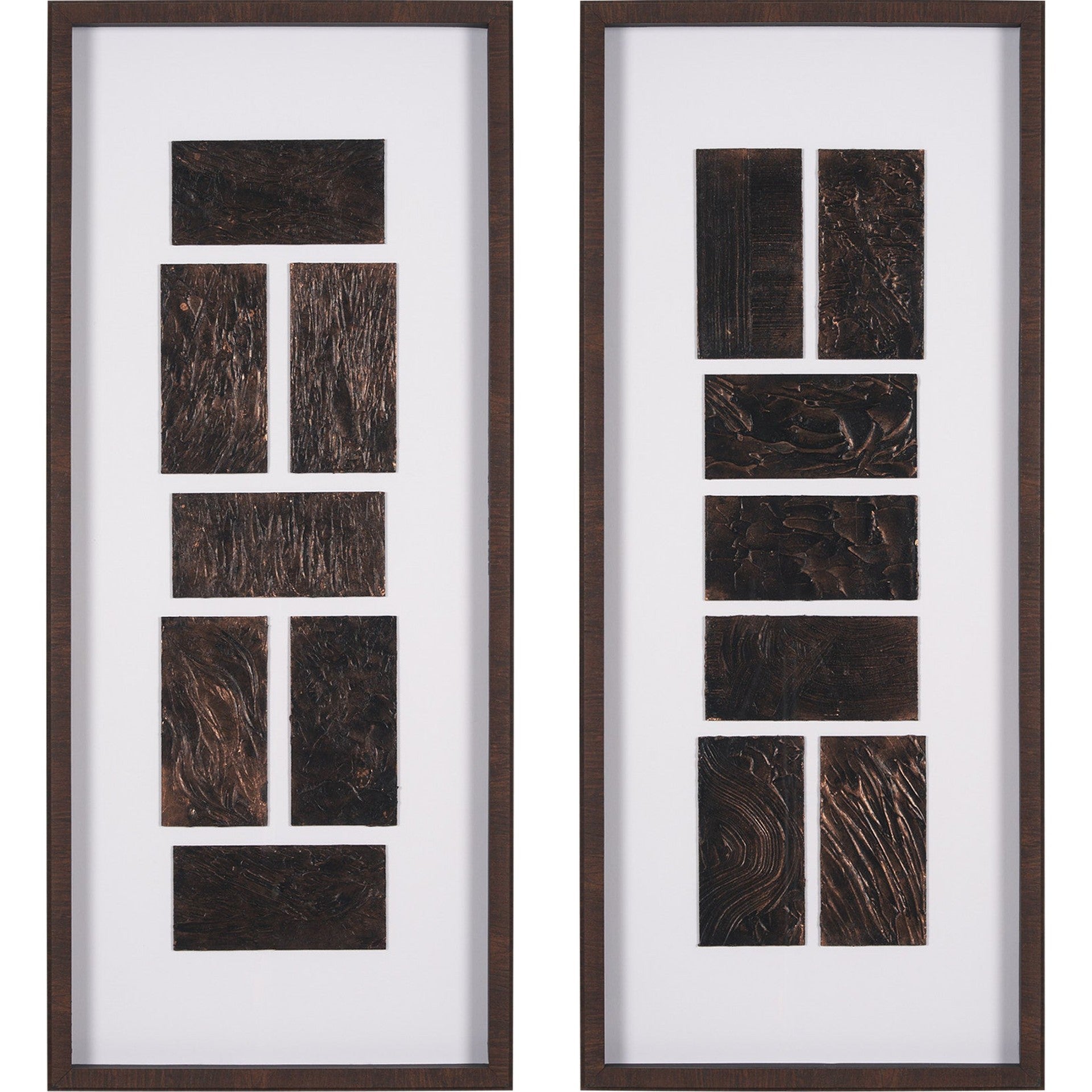 Grouped Bricks (Set of 2) by Studio M a handmade Original Framed Artwork under Glass