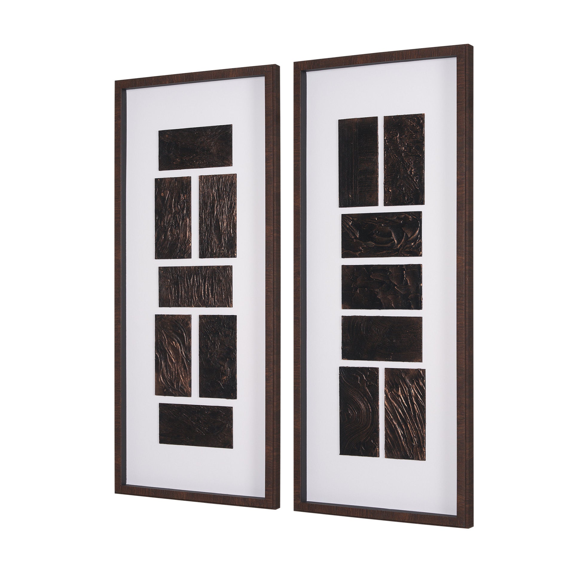 Grouped Bricks (Set of 2) by Studio M a handmade Original Framed Artwork under Glass