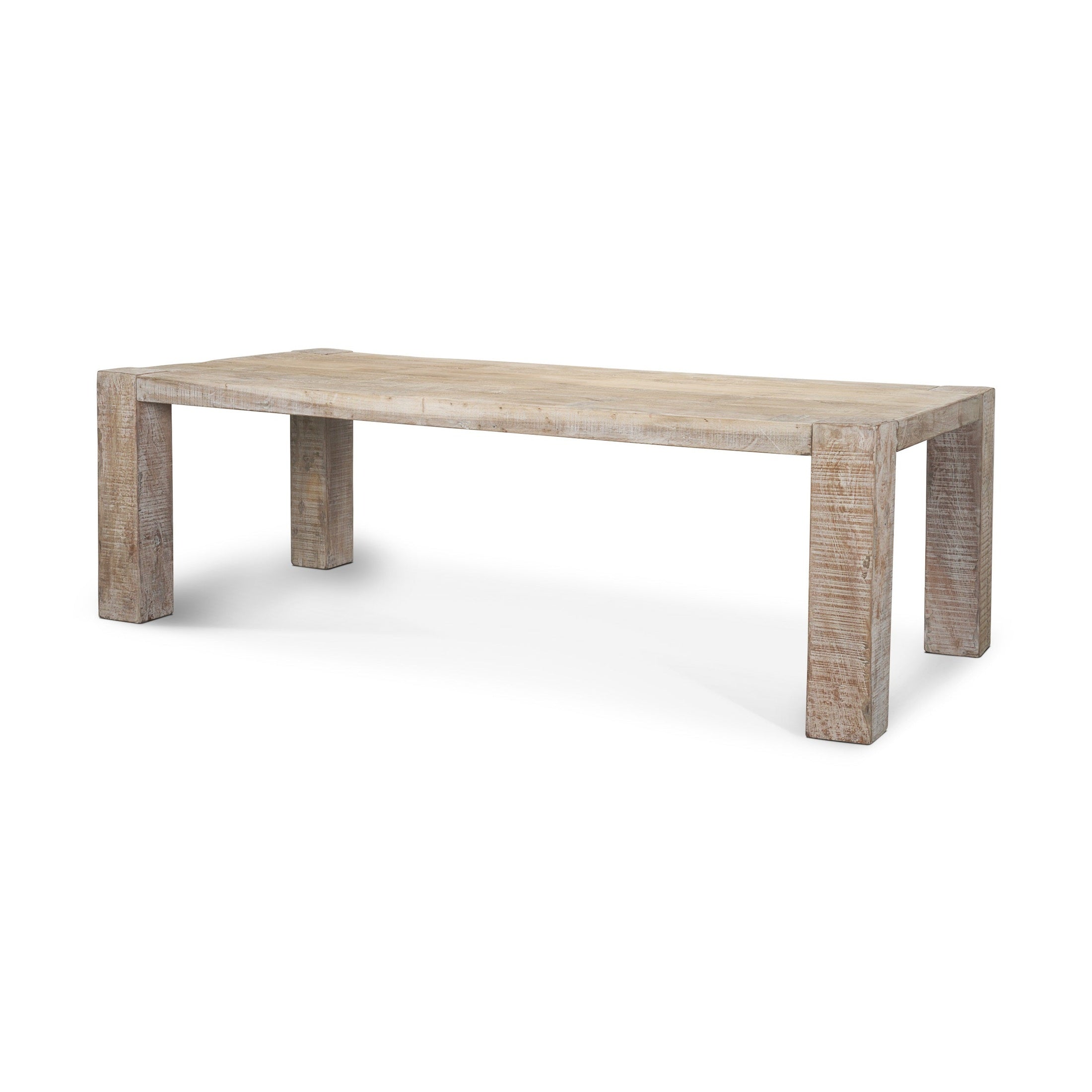 McArthur 94" Whitewash Reclaimed Wood Dining Table
