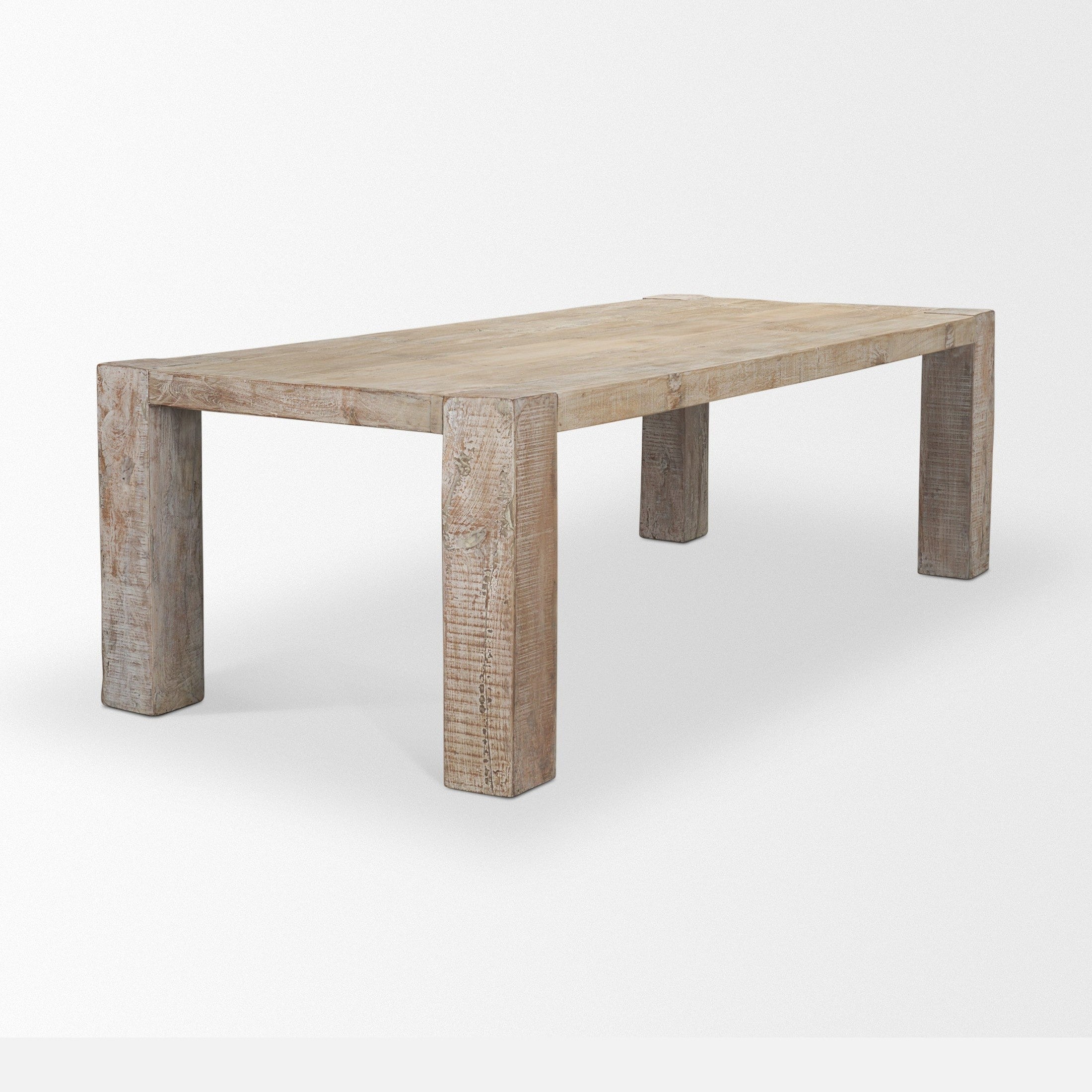 McArthur 94" Whitewash Reclaimed Wood Dining Table