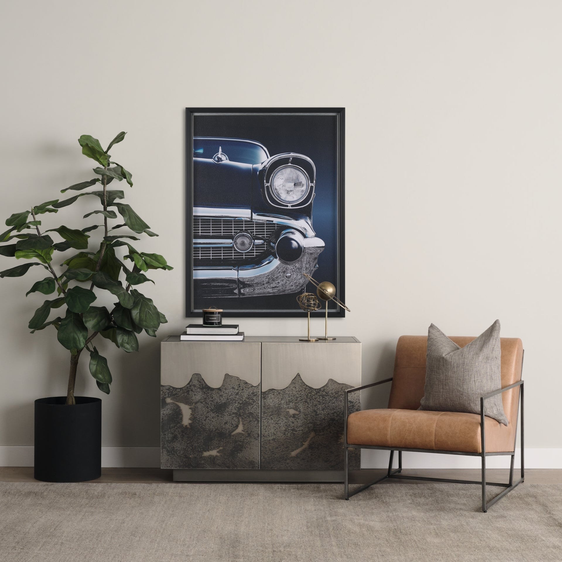 American Classic Car Bel Air 1957 Framed Photo Art Print