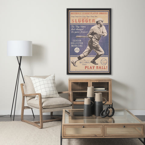 Play Ball by The Vintage Collection Framed Art Print