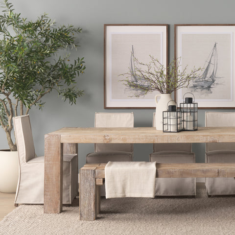 McArthur 94" Whitewash Reclaimed Wood Dining Table