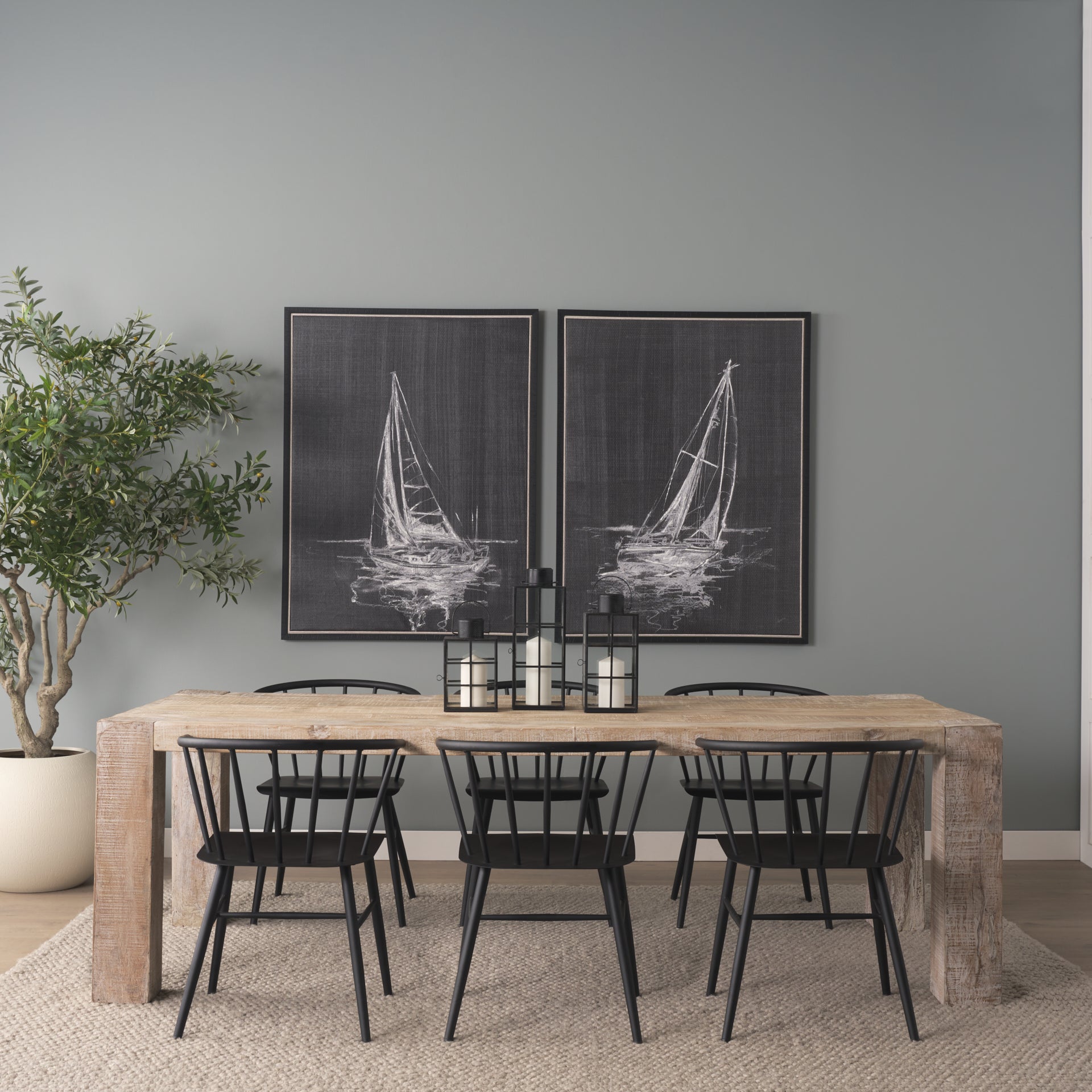 McArthur 94" Whitewash Reclaimed Wood Dining Table