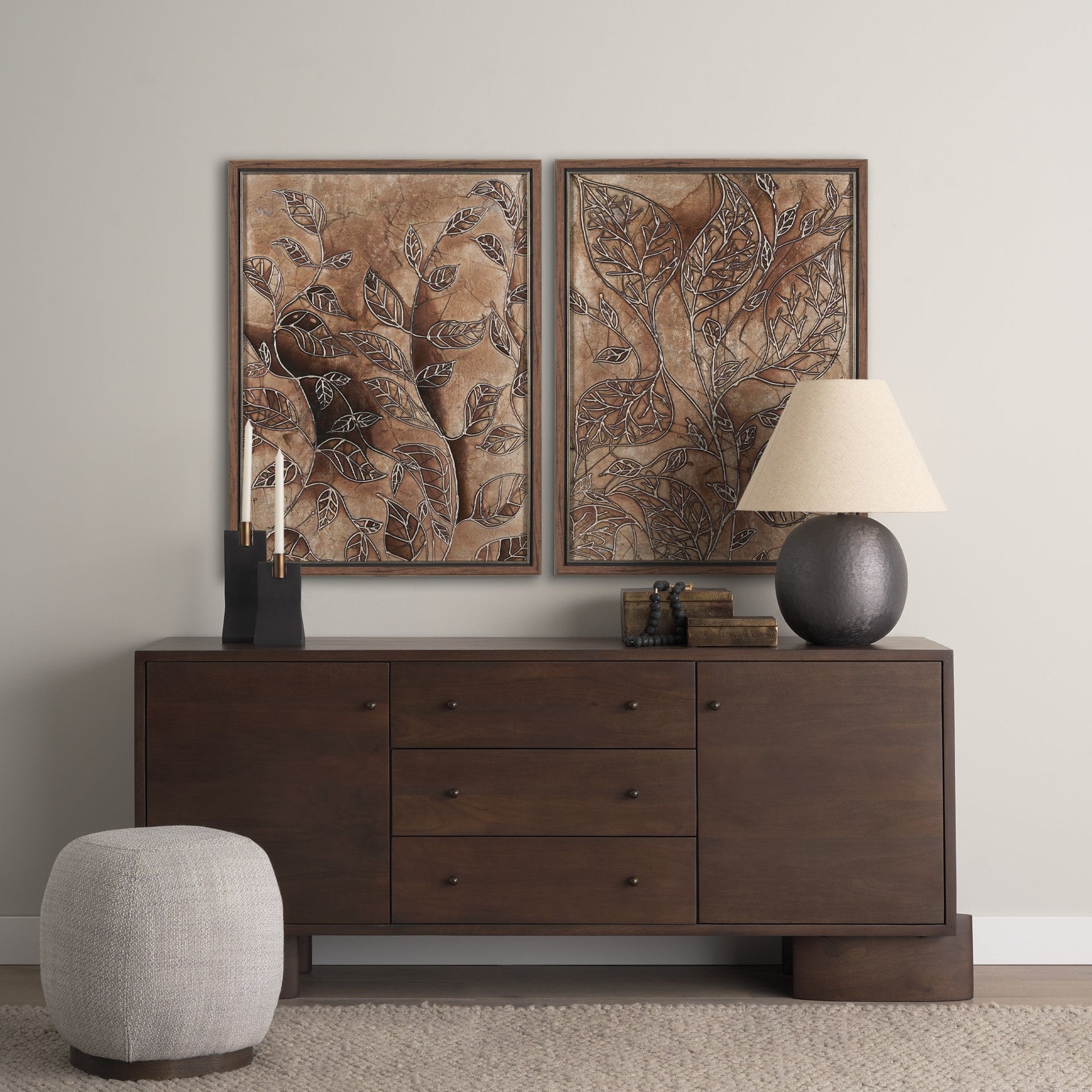 Bronze Beauty II by Studio M a handmade Original Framed 3D Textured Artwork