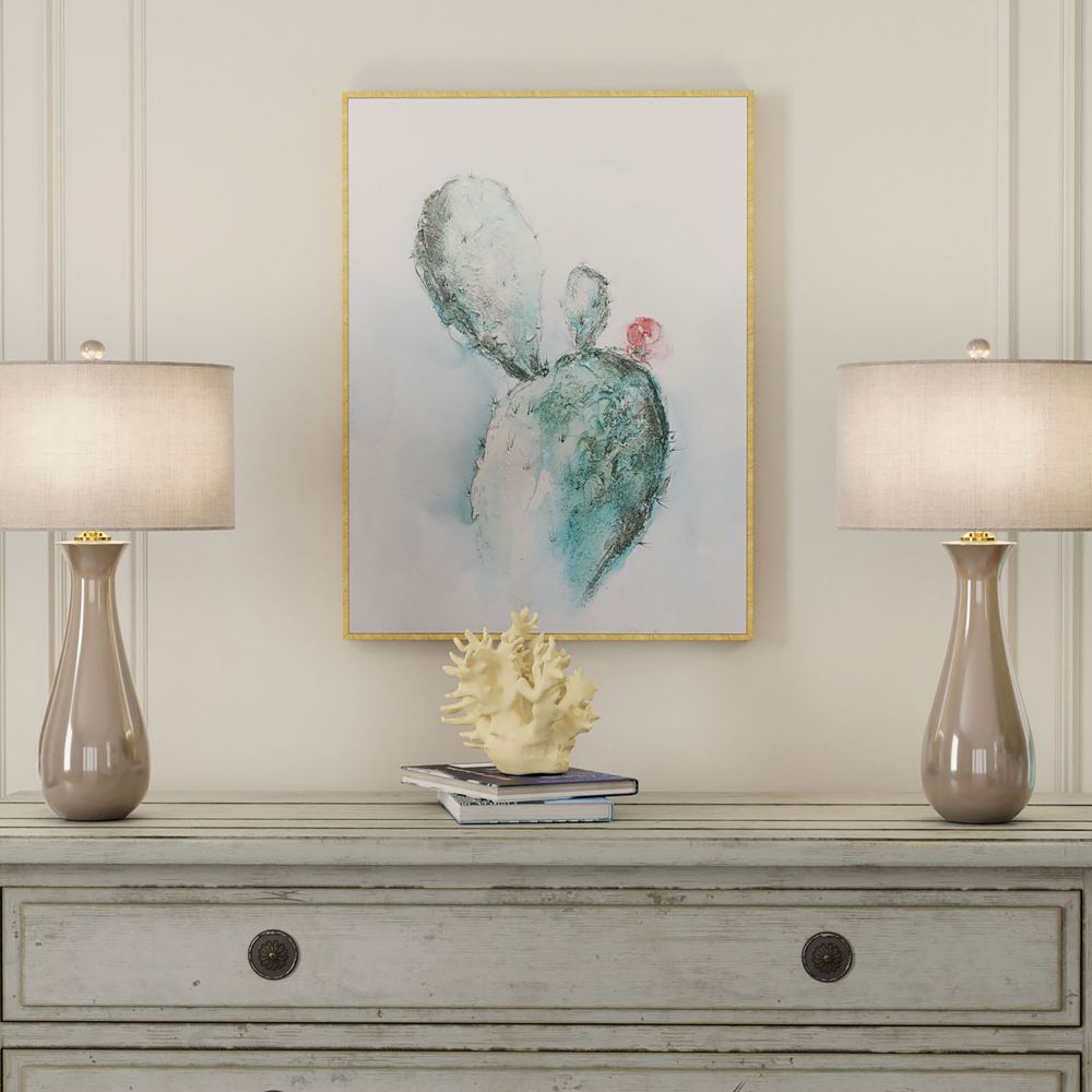 Coral Cactus Hand Painted Giclee