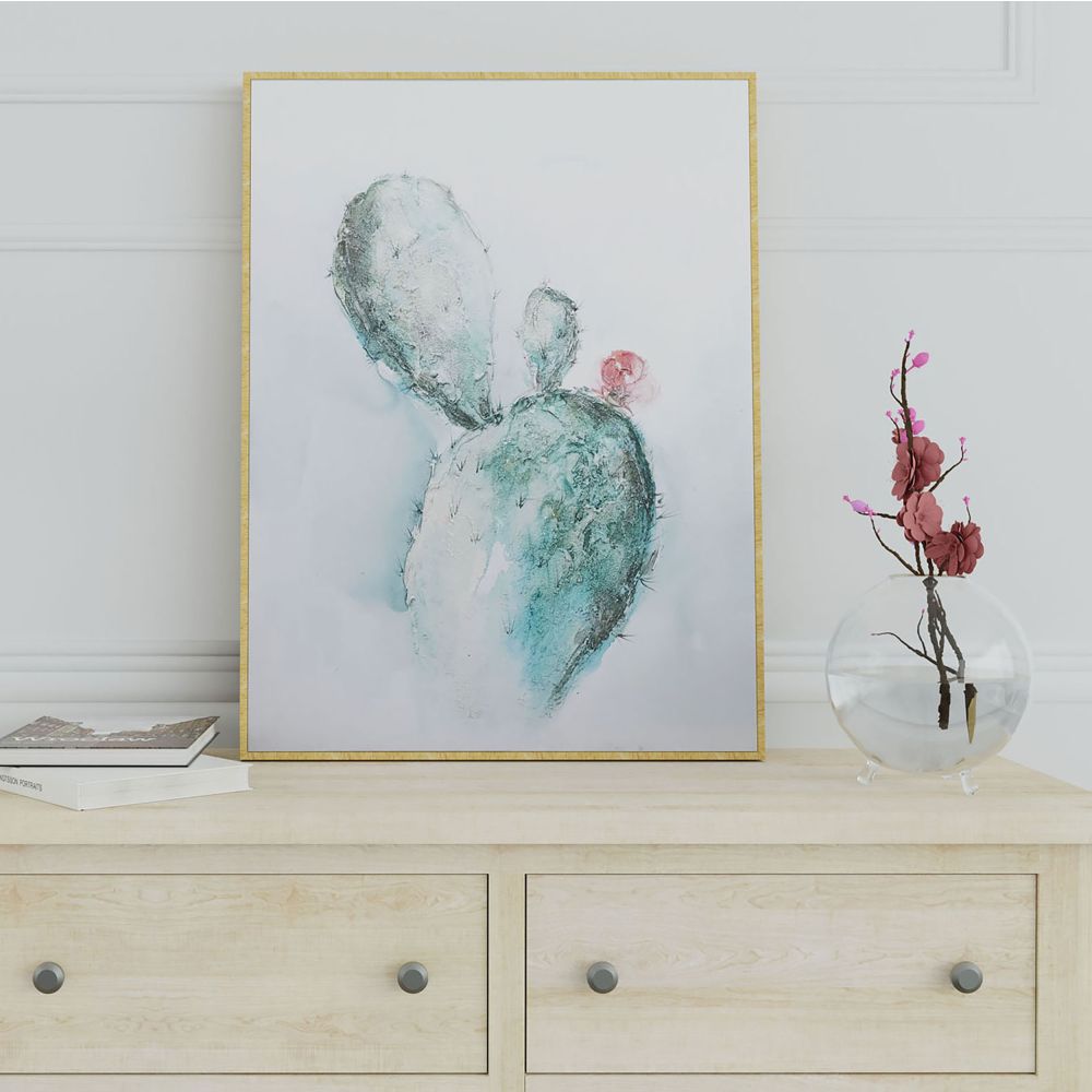 Coral Cactus Hand Painted Giclee