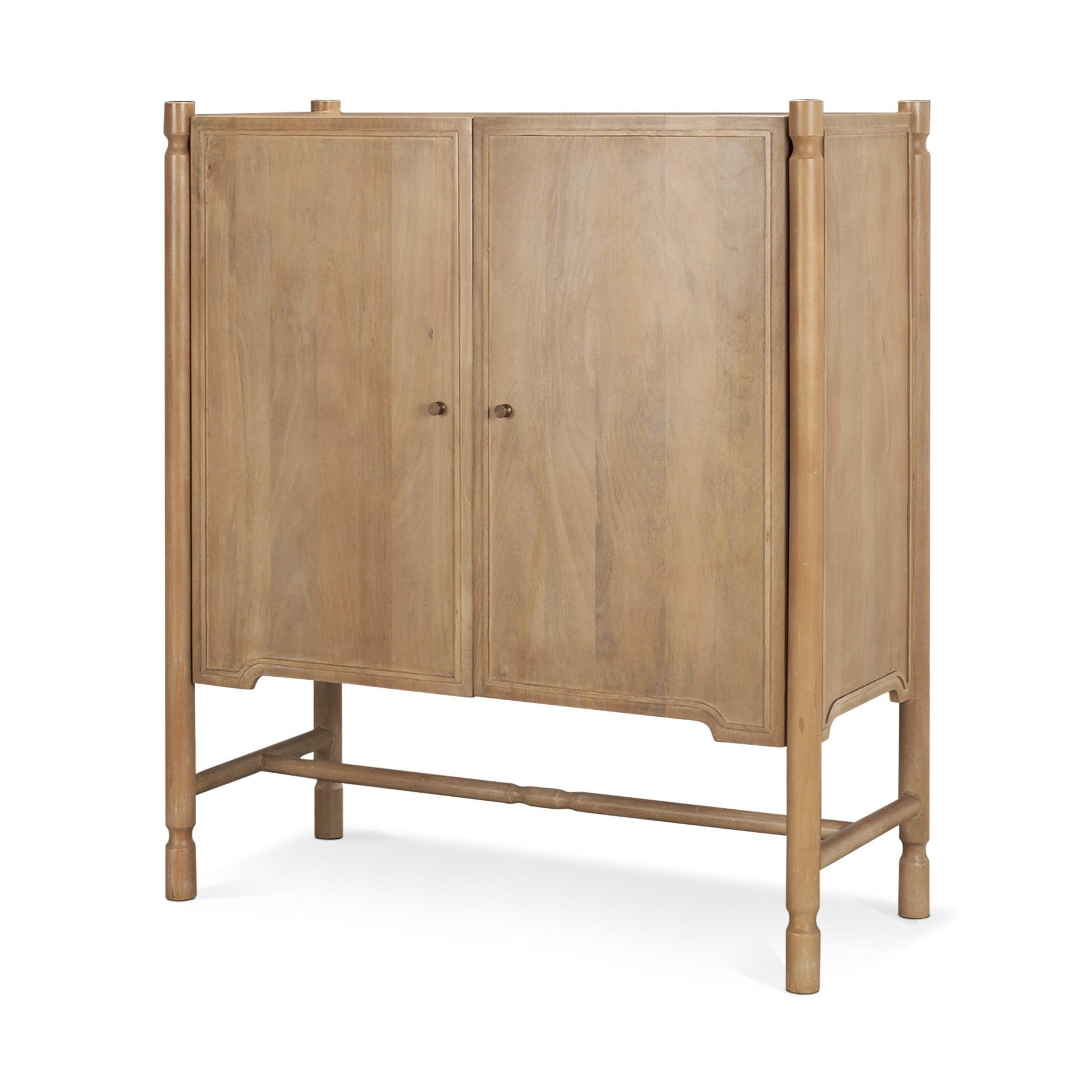 Phil Light Brown Wood 2 Door Bar Cabinet
