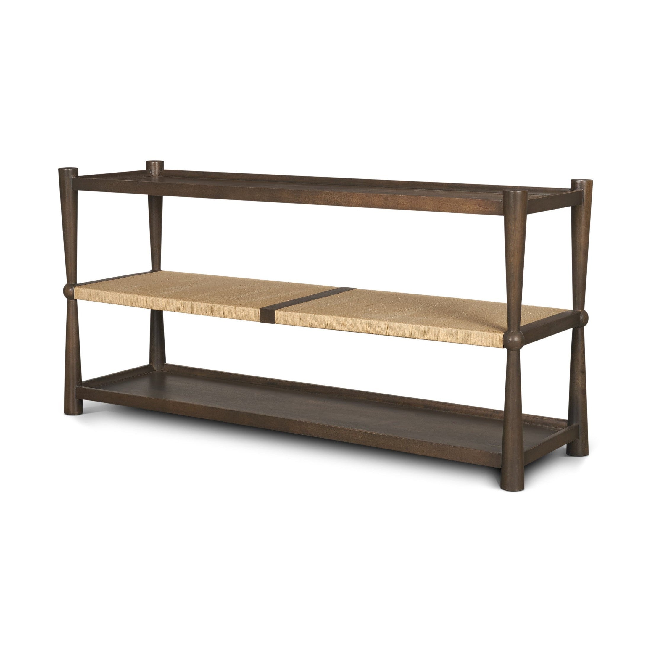 Bondi Wood w/ Paper Rope Shelf Console Table