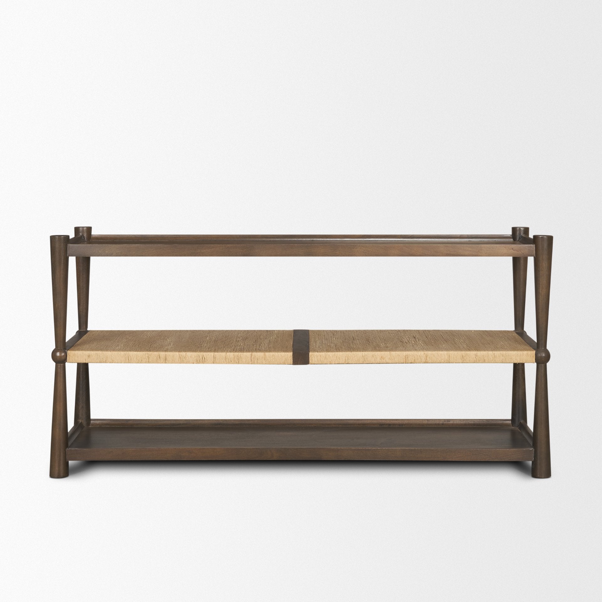 Bondi Wood w/ Paper Rope Shelf Console Table