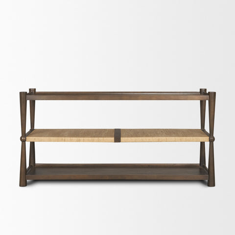 Bondi Wood w/ Paper Rope Shelf Console Table