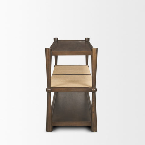 Bondi Wood w/ Paper Rope Shelf Console Table