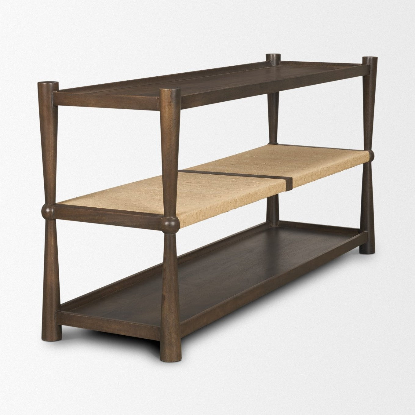 Bondi Wood w/ Paper Rope Shelf Console Table