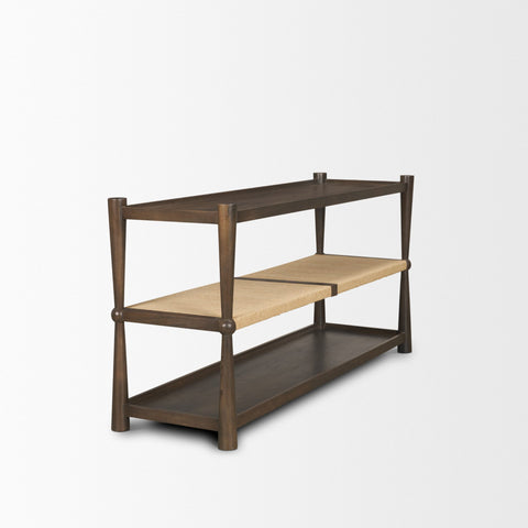 Bondi Wood w/ Paper Rope Shelf Console Table