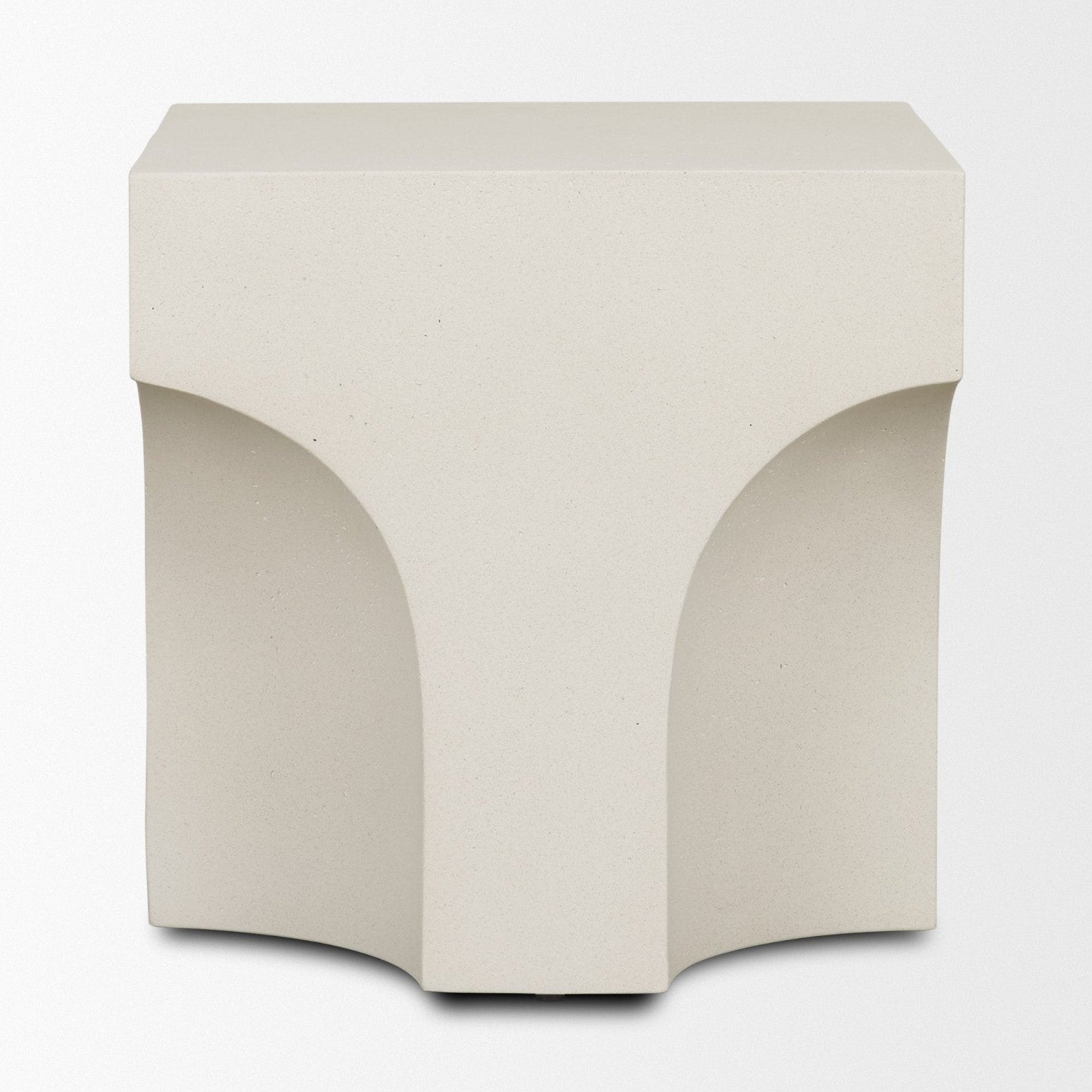 Bunda Square Sculptural Stone Finish Accent Table