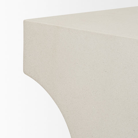 Bunda Square Sculptural Stone Finish Accent Table