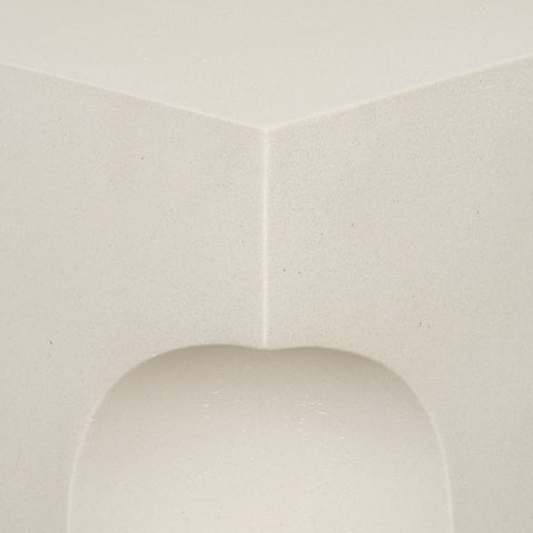 Bunda Square Sculptural Stone Finish Accent Table