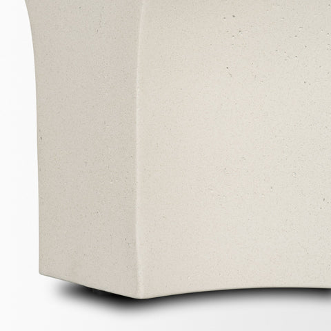Bunda Square Sculptural Stone Finish Accent Table