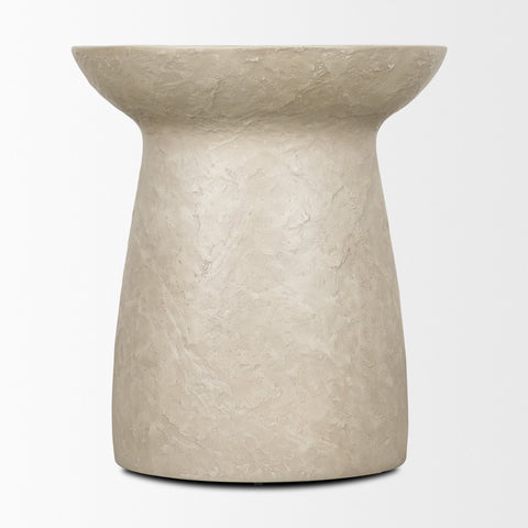 Mesa Round Stone Finish Pillar Accent Table