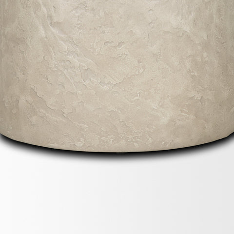 Mesa Round Stone Finish Pillar Accent Table