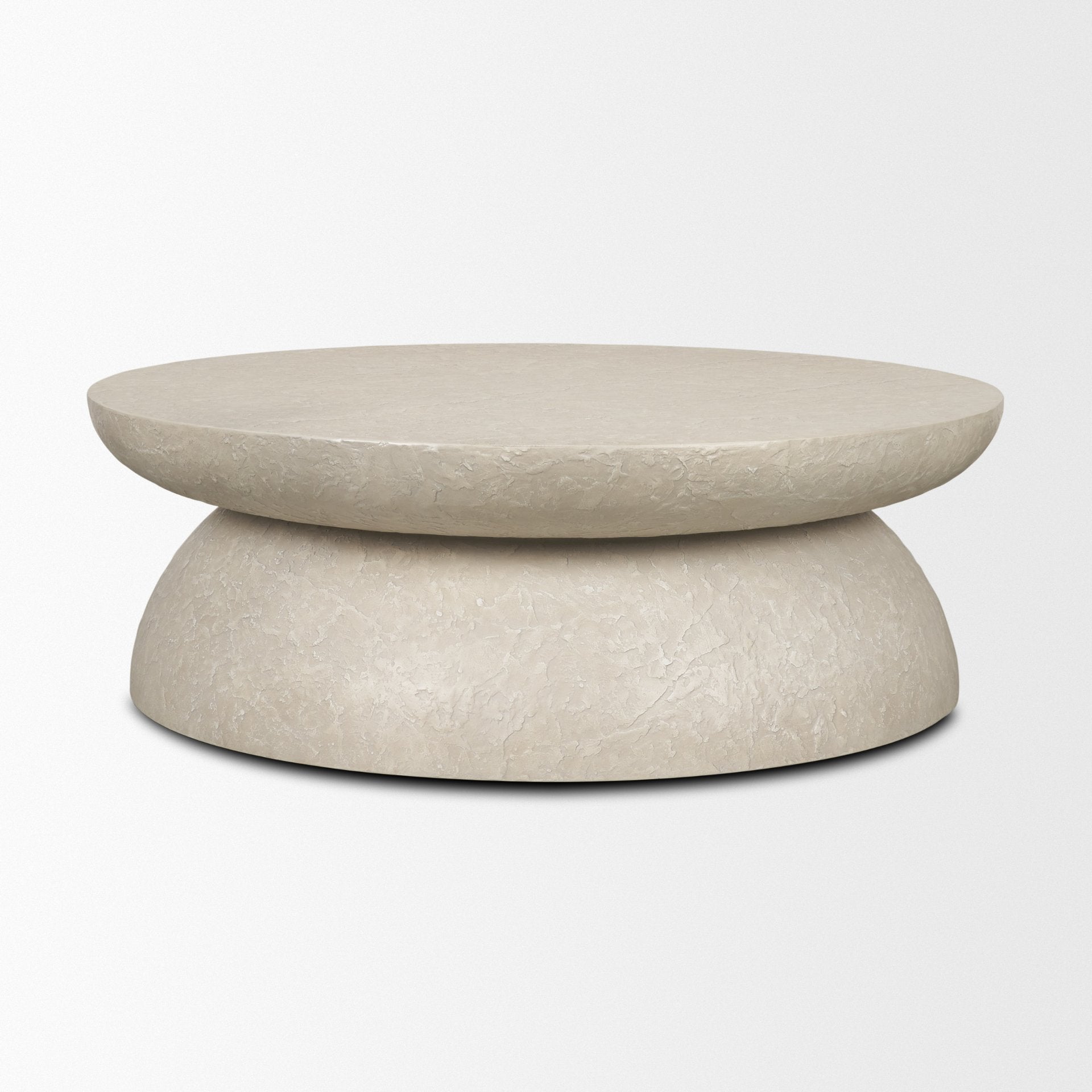 Mesa 48" Round Stone Finish Coffee Table