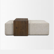 Trayden Gray Fabric w/ Brown Slider Top Coffee Table