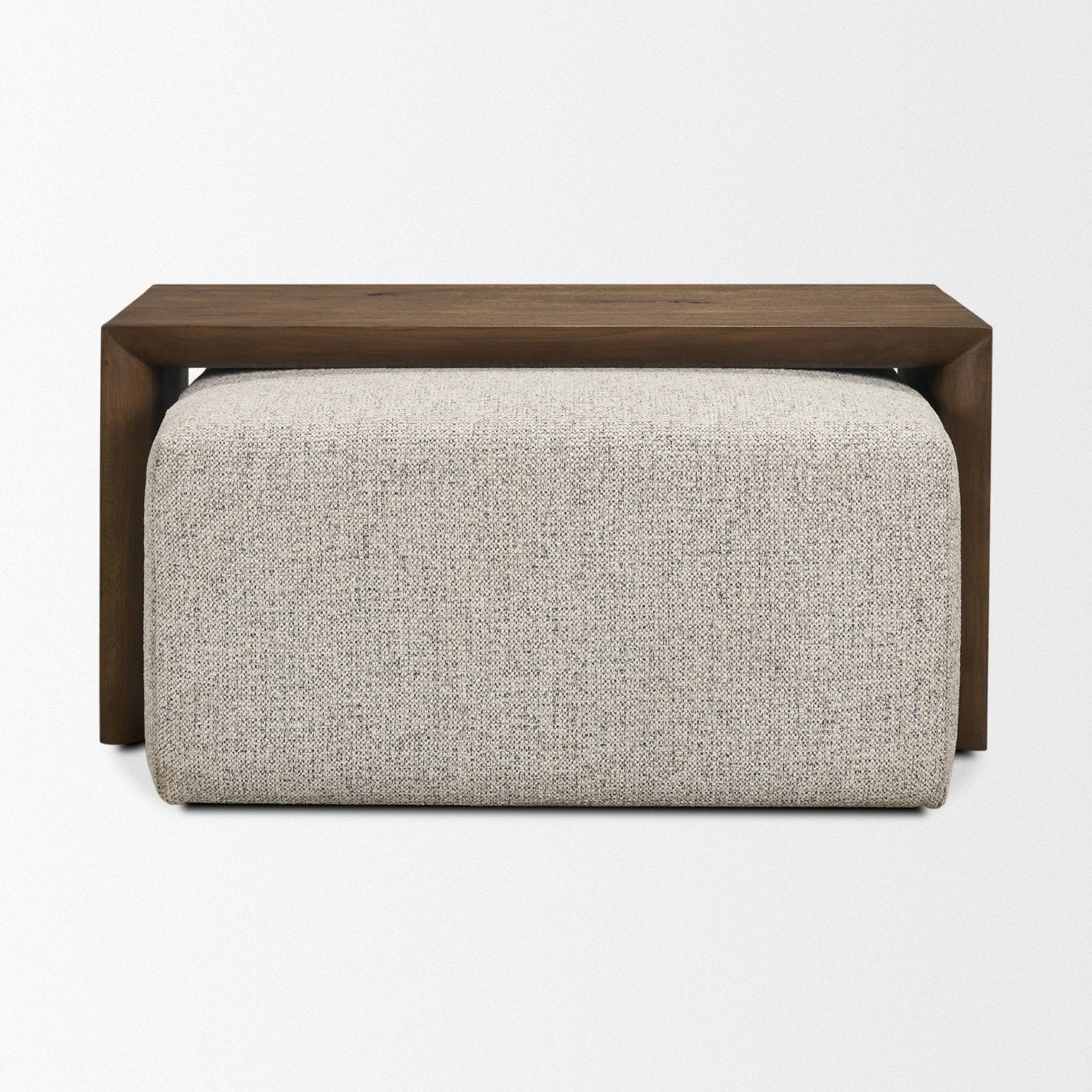Trayden Gray Fabric w/ Brown Slider Top Coffee Table