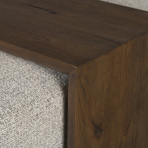 Trayden Gray Fabric w/ Brown Slider Top Coffee Table