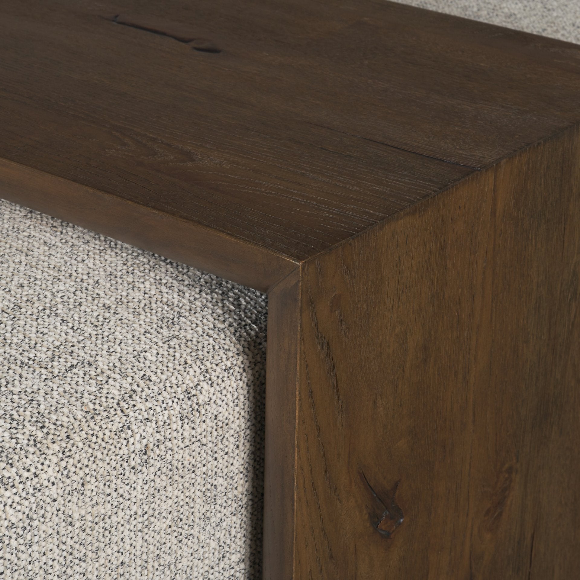 Trayden Gray Fabric w/ Brown Slider Top Coffee Table
