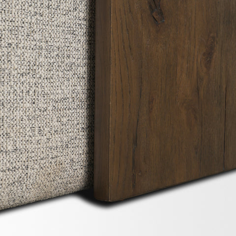 Trayden Gray Fabric w/ Brown Slider Top Coffee Table